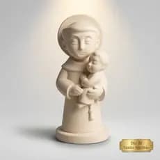Estatueta Santo Antônio Com Menino Jesus Enfeite Decoração Religiosa Católica Presente Mesa Altar