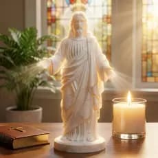 Escultura Jesus Cristo Senhor em Estátua Decorativa para Sala, Igreja, Altar, Capela e Oração