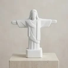 Cristo Redentor Estátua Simplificada para Decoração Mesa Sala Quarto Presente Religioso Casa Premium