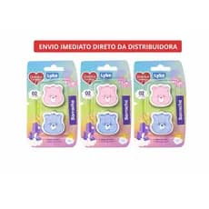 Kit 2 Borrachas Ursinhos Carinhosos Lyke | Não Tóxica | Escolar Infantil (Blister)