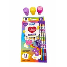 Kit Ursinhos Carinhosos 15 Lápis de Cor + 3 Mini Carimbos Infantil