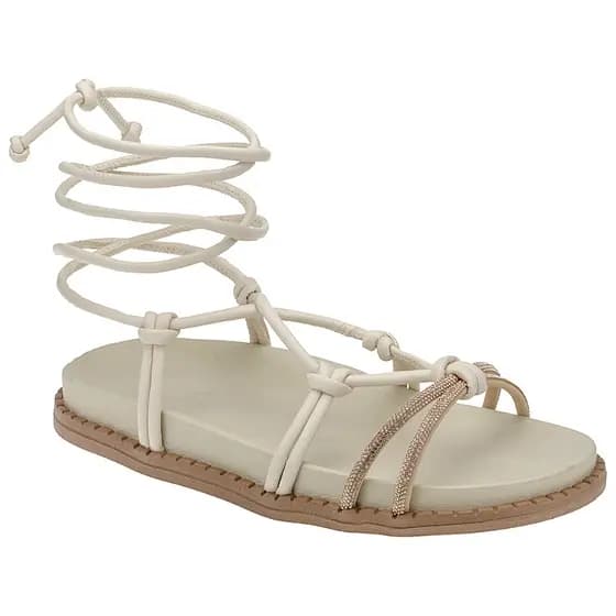 Sandalia Feminina Papete Rasteira Chinelo Slide Birken Amarração Confortável Leve Macio Moda Social