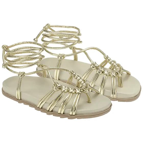 Sandalia Feminina Rasteira Birken Plana Slide Amarração Confortável Tendência Blogueira Moda Casual