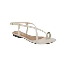 Sandália Feminina Rasteira Chinelo Confortável com Anel no Dedo Plana Tendência Elegante Moda Social