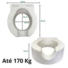 Assento De Vaso Elevado 14 cm P/idosos Deficientes Alo