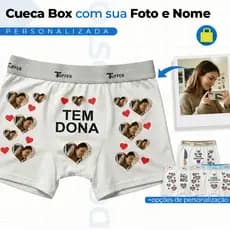 Cueca Box Personalizada Presente Dia dos Namorados com Sua Foto Se Me Trair Corto Fora