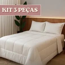 Kit Edredom Com Fronhas Casal/Queen 2,40m X 2,20m Roma Dupla Face Micropercal 400 Fios