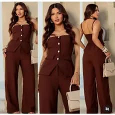 CONJUNTO FEMININO ELEGANTE COM CALÇA