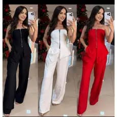 Conjunto ziper com lastex nas costas