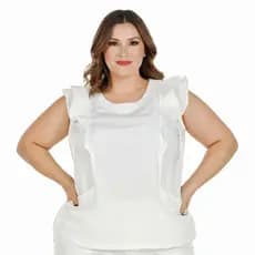 Blusa Scrub Feminina Plus Size Babado Elegante Conforto Profissional Estilo Moderno Trabalho