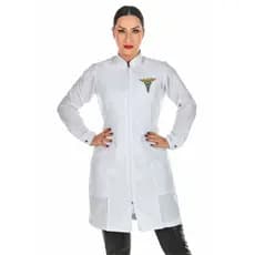 Jaleco Bordado Feminino Oxford Manga Longa Personalizado Com Logo Profissional Saude e  Esteticista
