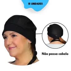 Kit Com 15 Toucas Redinha Lavável Fresquinha Cozinha Restaurante Padaria Culinária Uniforme