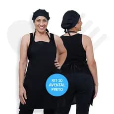 Kit Com 10 Avental Com Bolso Oxford Unissex Churrasqueiro Restaurante Lanchonete Uniforme