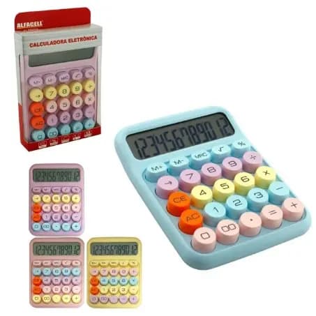Calculadora de mesa grande 12 digital pilha Candy