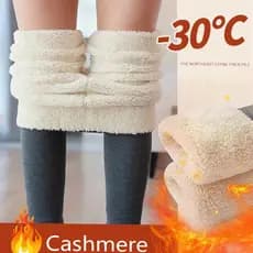 Meia Calça térmica Legging Flanelada inverno feminino Cintura Alta Adulto Tamanho Único / Preta Com