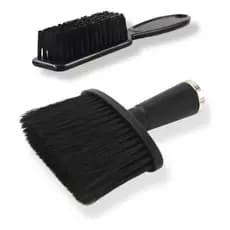 Espanador Macio Para Barbeiro E Escova Degradê Preto