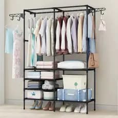 Arara Cabideiro Organizador De Roupa Sapato Multiuso Armário De Chão - Guarda roupa