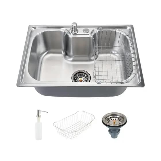Cuba para cozinha gourmet pia aço inox com acessórios Carajás Pingoo