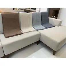 Manta Para Sofá Grossa Grande 2,40 x 1,80 Gigante Decoração Cinza Bege Proteção Criança Pets Sujeira Xale Sala