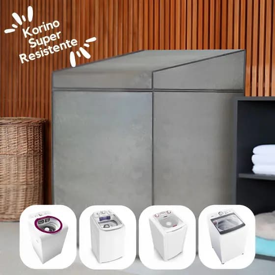 Capa Maquina Lavar Impermeável Protetora Resistente Korino Electrolux Brastemp Consul 9kg á 18kg.