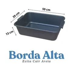 Caixa de Areia para Gatos Pet Grandes Resistente Banheiro Sanitario Higiênico Lavável Bandeja Furba