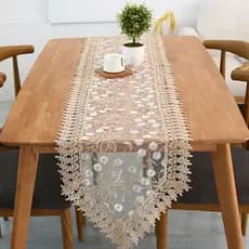 Caminho de Mesa Trilho Centro de Mesa Toalha de Bandeja Bordado com Bordado Guipir Luxo