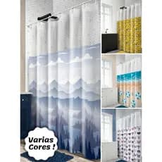 Cortina Box com Visor Em PVC Para Banheiro Anti Mofo Com Ganchos