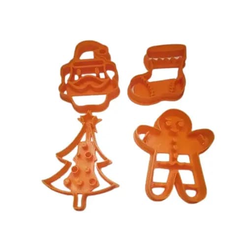 Kit 4 Cortador Marcador Cookie Pasta Americana Natal Papai Noel Presente