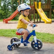 Bicicleta Infantil de Equilíbrio 2 em 1 com Rodinhas Removíveis Azul Bike Treino Infantil Criança