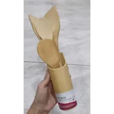 Kit de Utensílios de Cozinha com 5 peças de Bambu