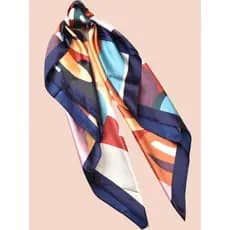 Lenço De Seda Quadrado Floral Moda Tendências