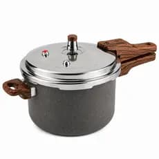 Panela de Pressão Cerâmica Antiaderente 4,2L Indução Fogão Gás Vitrocerâmico Marmorizado 20cm não gruda