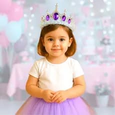 Fantasia Princesas Kit Coroa e Varinha Magica- Saia Tule LED Tiara Fantasia Aniversário Lembrancinha