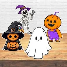 Display para Mesa Horripilante Halloween Boo 25cm Com Base - Lembrança Aniversário Festa Infantil