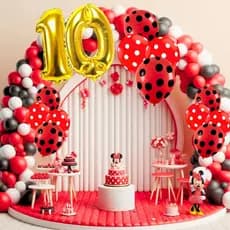 Kit Arco Desconstruído Minnie Vermelha e Preta Premium Decoração Festas *150 itens* Ratinha