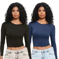 KIT 2: Blusa Feminina de Manga Longa - Meia Estação de Compressão Colada
