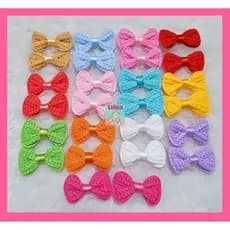 Kit Aplique de Laço Crochê 3x2cm ( Até 30 unidades)