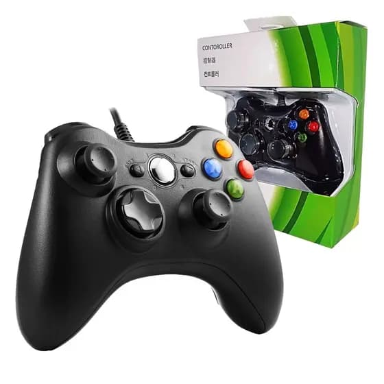 Controle Xbox 360 Com Fio Xbox 360 & Pc Joystick USB