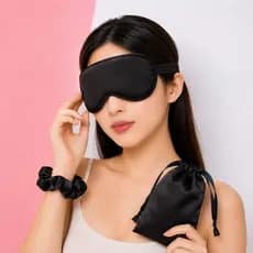 KIT Máscara de Olho Macia de Seda Máscara de dormir Dupla Face Ideal Para Viagem Unisex - KIT