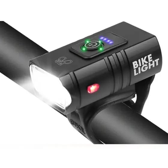 Lanterna Bicicleta Luz Forte Farol T6 Duplo 2*600 luens Led Com Zoom 3 Focos 5 Modos Recarregável  MTBK02 ( 5 )