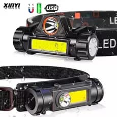 Lanterna de Cabeça LED Super Brilhante | Recarregável USB | Ideal para Mecânicos, Pesca e Caminhão COM IMÃmt101