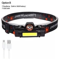 KIT Lanterna de Cabeça LED Super Brilhante | Recarregável USB | Ideal para Mecânicos, Pesca e Caminhão COM IMÃ  mt101