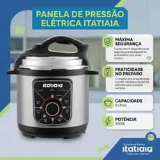 Panela de Pressão Elétrica 5L Itatiaia Essencial – Segurança e Praticidade