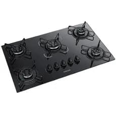 Cooktop 5 Bocas Mesa de Vidro Temperado Essencial Acendimento Fácil