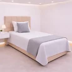 Peseira De Cama Solteiro + Capa De Almofada Kit 02 Peças Piquet Liso