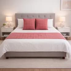 Capa de Almofada + 1 Peseira Decorativa - Cama Posta Linda - Tecido Algodão 180 Fios COLEÇÃO GRIDE