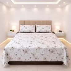 Cobre Leito Piquet Promoção Casal Queen l King + 2 Porta-Travesseiros 70x50cm