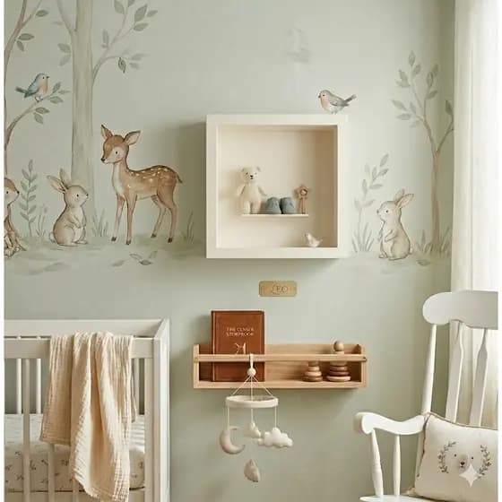 Nicho Com Fundo Parede Branco MDF 35x35x05cm - Decoração Quarto Sala Hall Porta