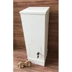 Gazofilacio Para Igreja Ofertorio Branco 25x75x25 C/ Base Em MDF