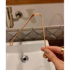 Limpador Raspador de Língua 100% Cobre Para Raspagem Lingual Higiene Saúde Bucal